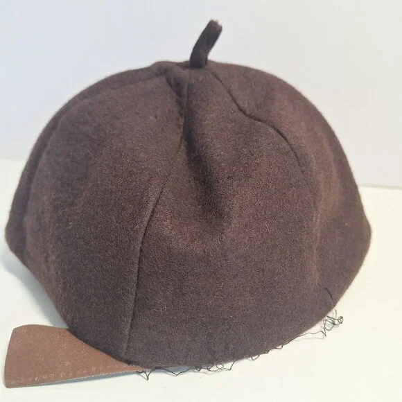 Brownie Girl Scout Beret & Adjustable Belt Brown Seam Issue on Hat READ Vintage - Picture 5 of 8